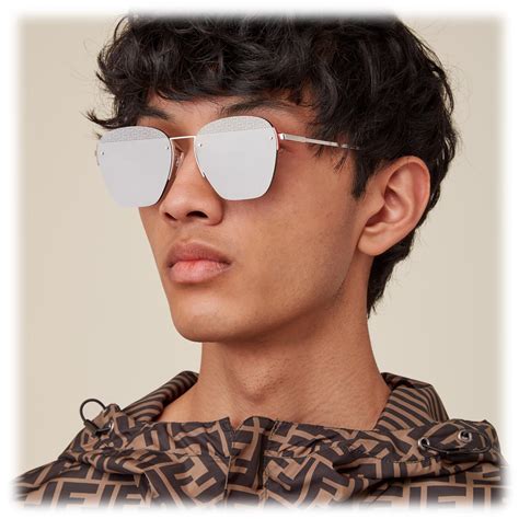 fendi leather aviator sunglasses|fendi rimless sunglasses.